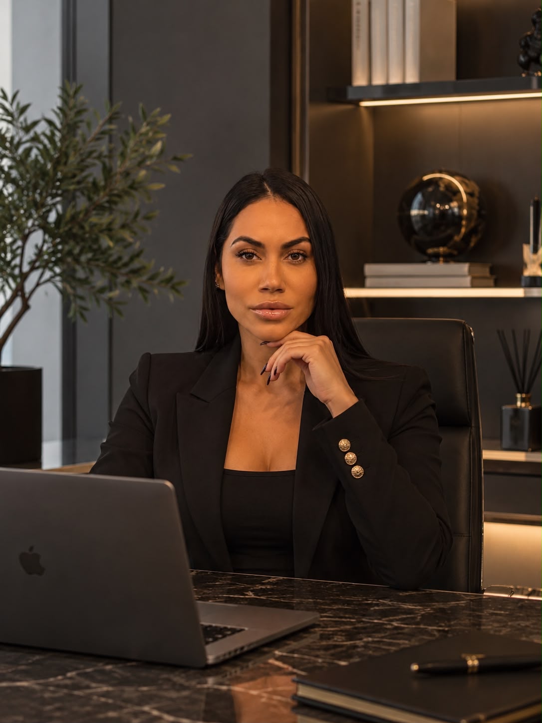 Larissa Luz, CEO da LGL Investimentos, em seu escritório